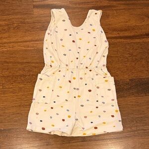 Alice + Ames kids Polka Dot Cream Romper size 8